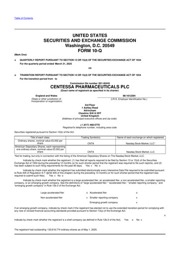 Thumbnail Centessa Pharmaceuticals 10-Q Quarterly Report FY2025 