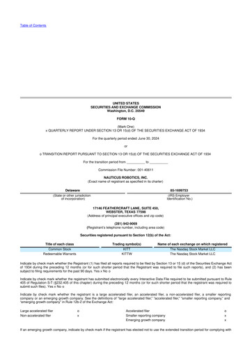 Thumbnail Nauticus Robotics 10-Q Quarterly Report FY2024 