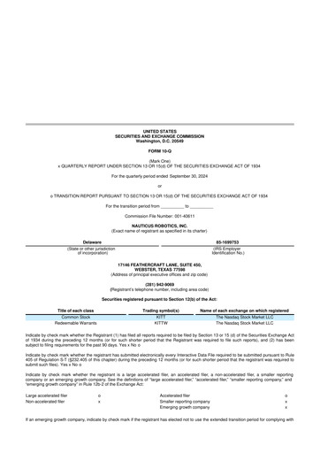 Thumbnail Nauticus Robotics 10-Q Quarterly Report FY2024 