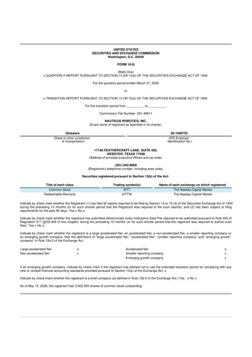 Thumbnail Nauticus Robotics 10-Q Quarterly Report FY 