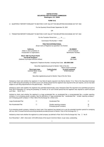 Thumbnail Trio-Tech International 10-Q Quarterly Report FY2022 Q1