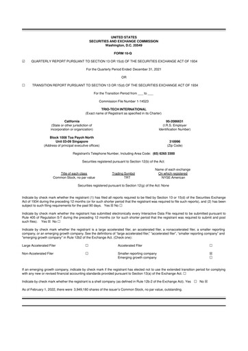 Thumbnail Trio-Tech International 10-Q Quarterly Report FY2022 Q2