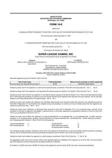 Thumbnail Super League Enterprise 10-K Annual Report 2021