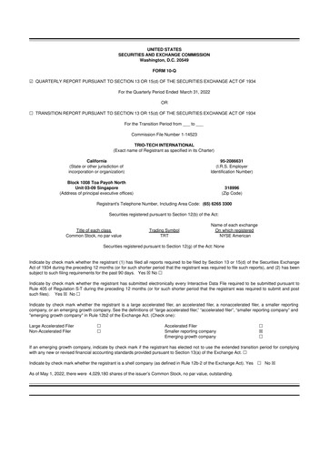 Thumbnail Trio-Tech International 10-Q Quarterly Report FY2022 Q3