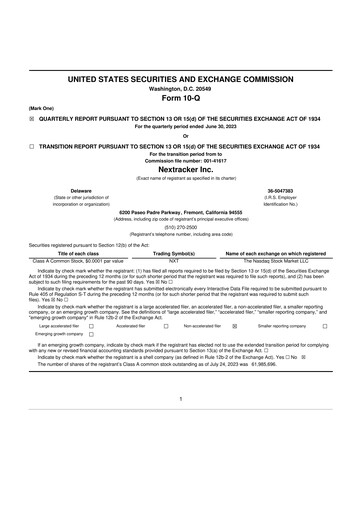 Miniature Nextpower 10-Q Rapport trimestriel 2024 