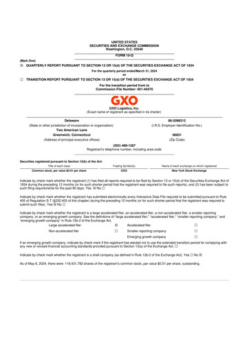 Thumbnail GXO Logistics 10-Q Quarterly Report FY2024 