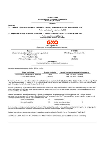 Thumbnail GXO Logistics 10-Q Quarterly Report FY2026 