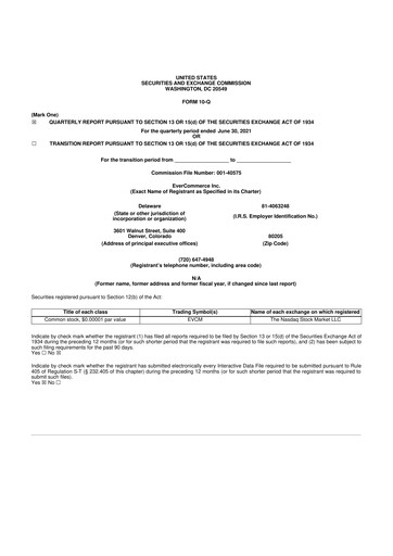 Thumbnail EverCommerce 10-Q Quarterly Report FY2021 