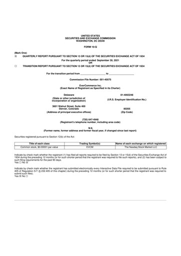 Thumbnail EverCommerce 10-Q Quarterly Report FY2021 