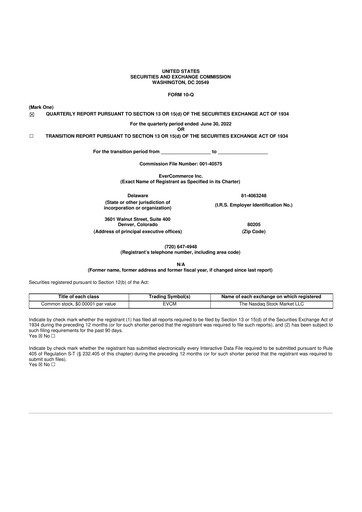 Thumbnail EverCommerce 10-Q Quarterly Report FY2022 