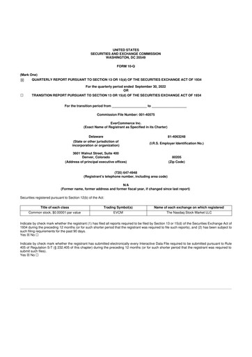 Thumbnail EverCommerce 10-Q Quarterly Report FY2022 