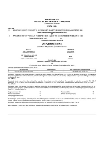 Thumbnail EverCommerce 10-Q Quarterly Report FY2023 
