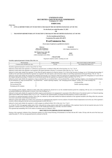 Thumbnail EverCommerce 10-K Annual Report 2023