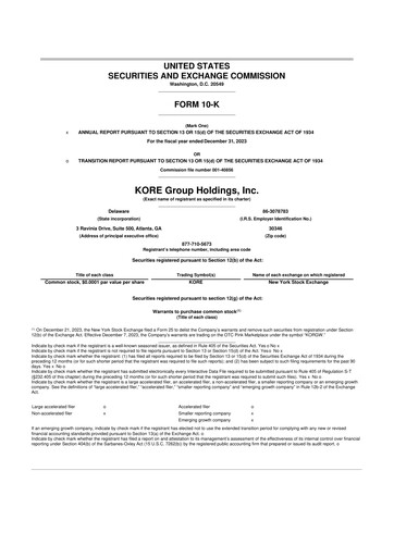 Thumbnail KORE Group 10-K Annual Report 2023