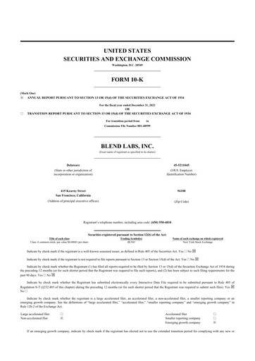 Thumbnail Blend Labs 10-K Annual Report 2021