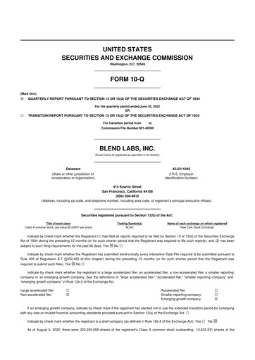 Thumbnail Blend Labs 10-Q Quarterly Report FY2022 