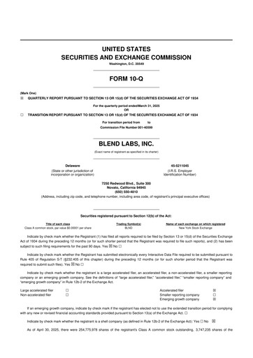 Thumbnail Blend Labs 10-Q Quarterly Report FY2025 