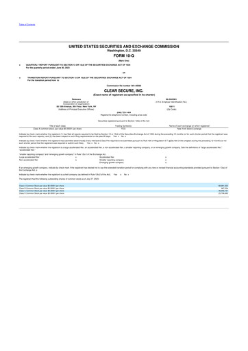 Miniature CLEAR Secure 10-Q Rapport trimestriel 2023 