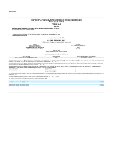 Miniature CLEAR Secure 10-Q Rapport trimestriel 2023 