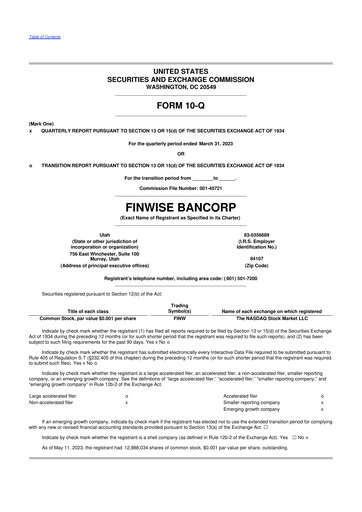 Thumbnail FinWise Bancorp 10-Q Quarterly Report FY2023 