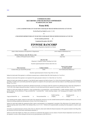 Miniature FinWise Bancorp 10-K Rapport annuel 2023