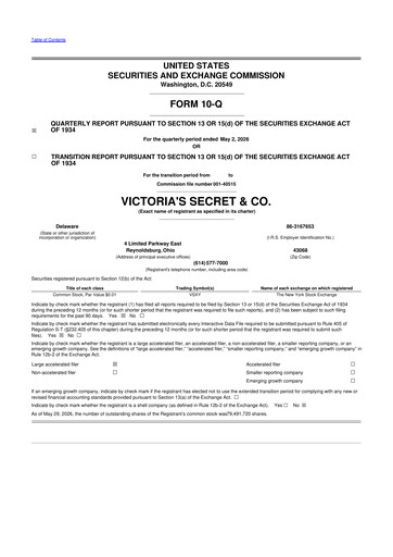 Thumbnail Victoria's Secret & Co 10-Q Quarterly Report FY2026 