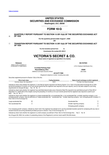Thumbnail Victoria's Secret & Co 10-Q Quarterly Report FY2026 
