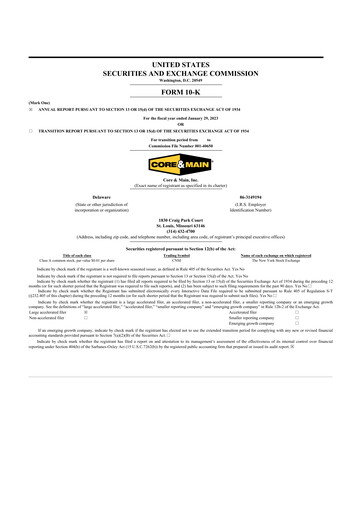 Thumbnail Core & Main 10-K Annual Report 2022