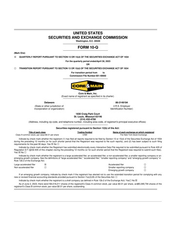 Thumbnail Core & Main 10-Q Quarterly Report FY2023 