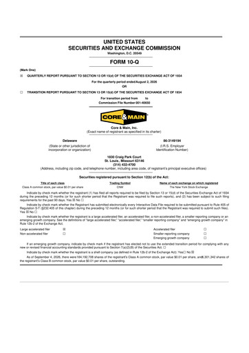 Miniature Core & Main 10-Q Rapport trimestriel 2026 