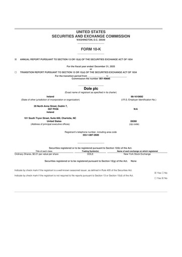 Vorschaubild Dole PLC 10-K Jahresbericht 2025