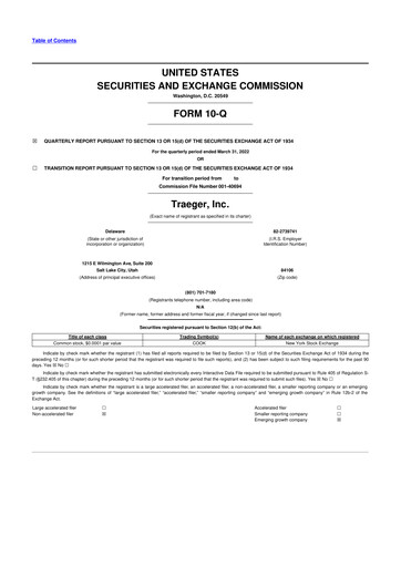 Thumbnail Traeger 10-Q Quarterly Report FY2022 