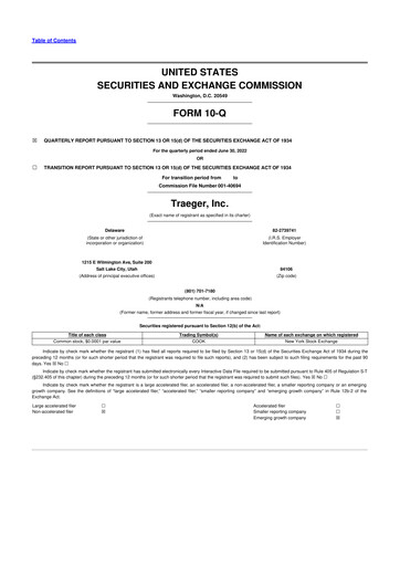 Thumbnail Traeger 10-Q Quarterly Report FY2022 