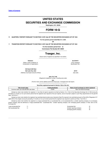 Thumbnail Traeger 10-Q Quarterly Report FY2025 