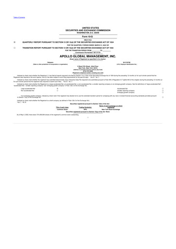 Vorschaubild Apollo Global Management
 10-Q Quartalsbericht 2022 