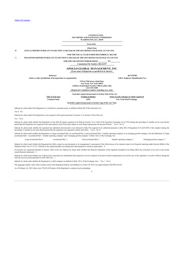 Thumbnail Apollo Global Management
 10-K Annual Report 2022