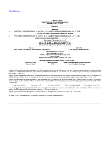 Vorschaubild Apollo Global Management
 10-Q Quartalsbericht 2023 