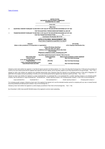 Vorschaubild Apollo Global Management
 10-Q Quartalsbericht 2023 