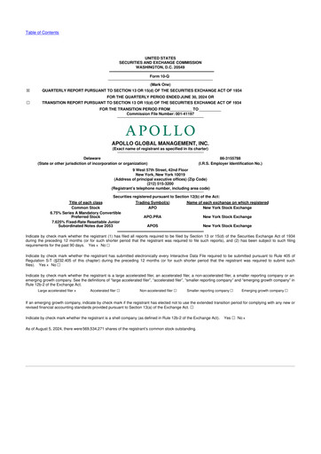 Vorschaubild Apollo Global Management
 10-Q Quartalsbericht 2024 