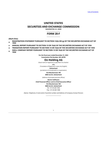 Thumbnail On Holding 20-F Annual Report 2022