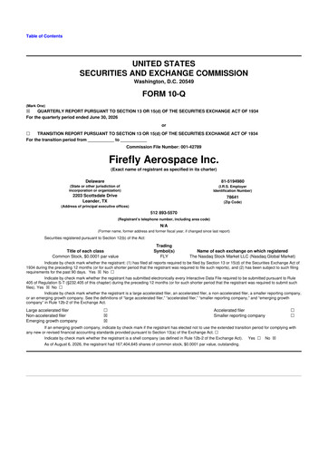 Thumbnail Firefly Aerospace 10-Q Quarterly Report FY2026 