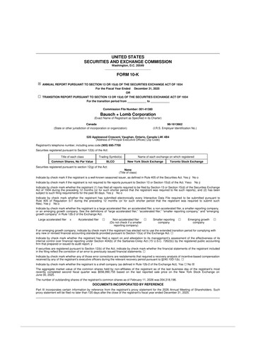 Thumbnail Bausch + Lomb 10-K Annual Report 2025