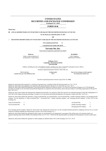 Thumbnail 2seventy bio 10-K Annual Report 2021