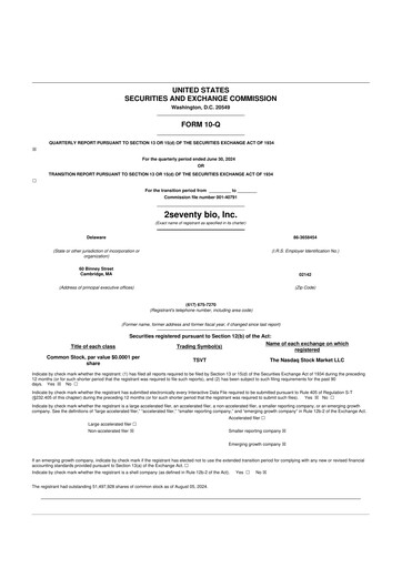 Thumbnail 2seventy bio 10-Q Quarterly Report FY2024 