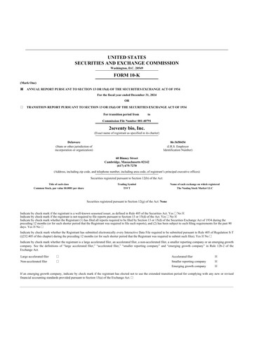 Thumbnail 2seventy bio 10-K Annual Report 2024