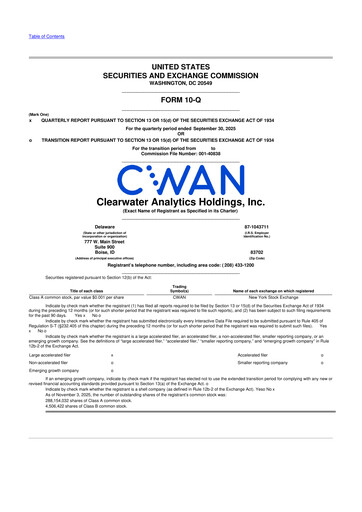 Thumbnail Clearwater Analytics 10-Q Quarterly Report FY2025 