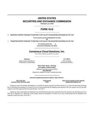 Vorschaubild Consensus Cloud Solutions 10-Q Quartalsbericht 2022 