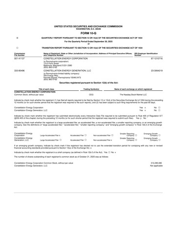 Thumbnail Constellation Energy 10-Q Quarterly Report FY2025 