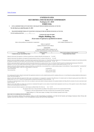 Thumbnail Olaplex 10-K Annual Report 2023