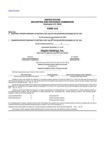 Thumbnail Olaplex 10-Q Quarterly Report FY2024 